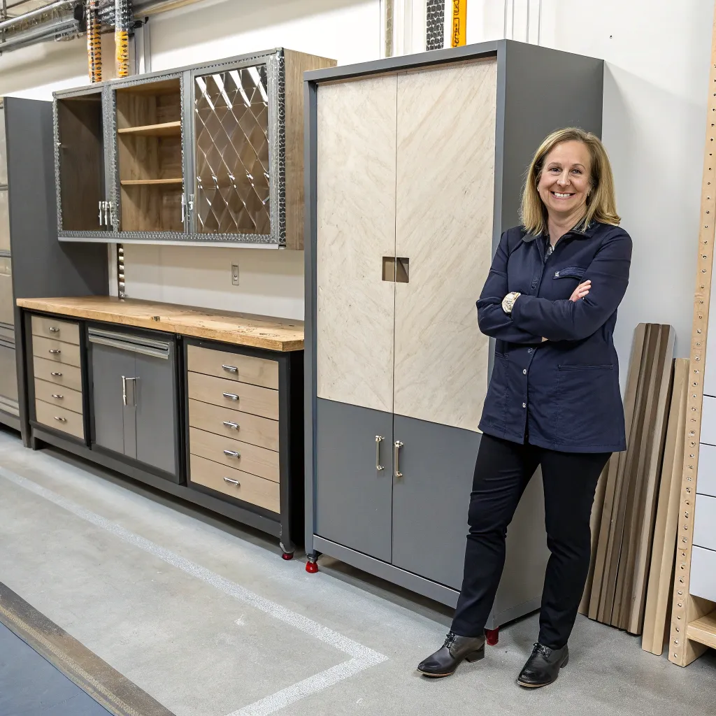 Laura Jennings displaying a unique cabinetry design